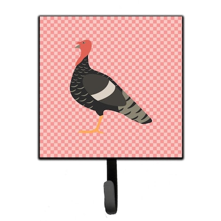 Carolines Treasures Marragansett Turkey Pink Check Leash or Key Holder BB7987SH4